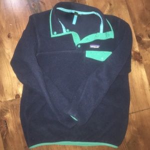 Navy and Green Patagonia Pullover